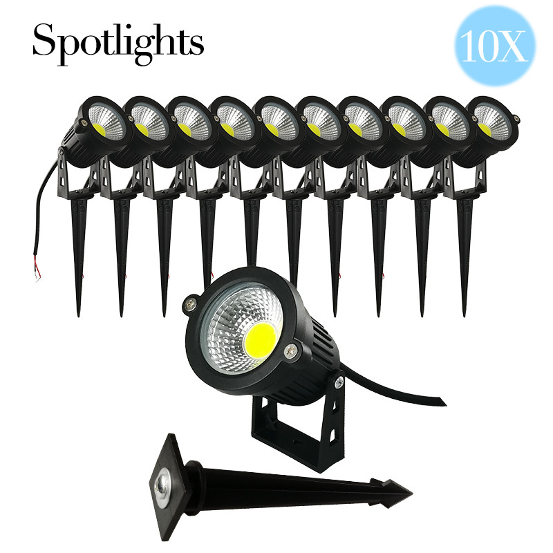 10X LED Spot Lights 12V Outdoor Yard Landscape Decor COB 3000K/6000K Hardwired
