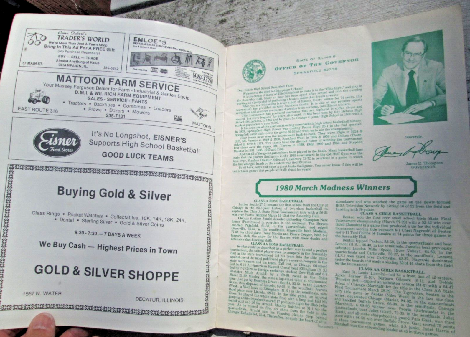 1981 Regional Basketball Tournament Program Mt. Zion & Decatur High School Ill.