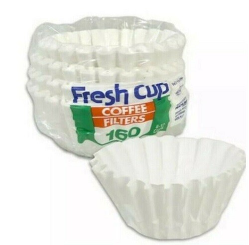 FRESH CUP PAPER COFFEE FILTERS DISPOSABLE LOT 160 BIG 4 8 12 CUP ROUND BASKET !!