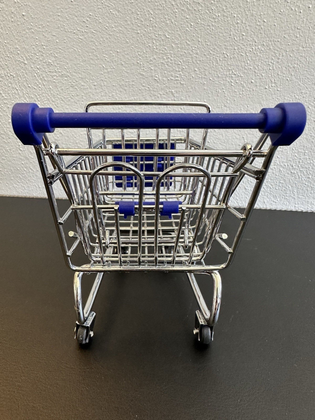 Mini Shopping Cart Desktop Organizer Chrome 5.5”