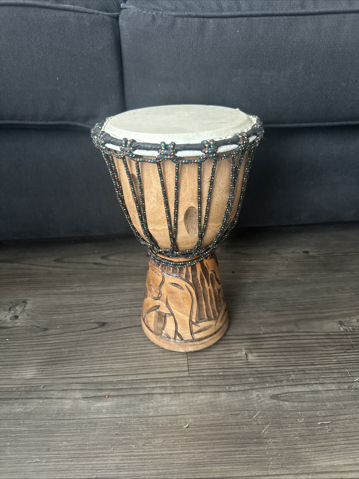African Hand Drum Solid Mahogany Standard Goat Skin Drumhead 8”