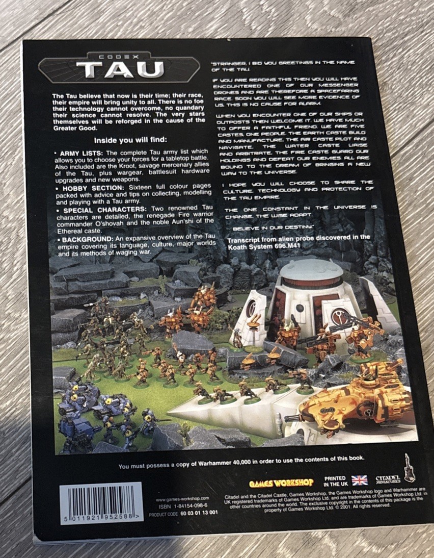 Warhammer 40k Codex Tau - 2001 3rd Edition Very Good Condition