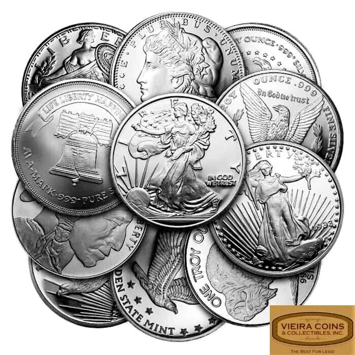 Random Design  1 oz .999 Fine Silver Round, BU - #D19