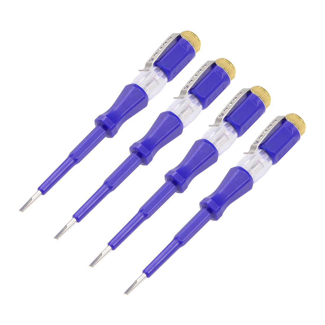 Circuit Tester, 3mm Slot Voltage Tester Pen Screwdriver AC 100-500V 4pcs