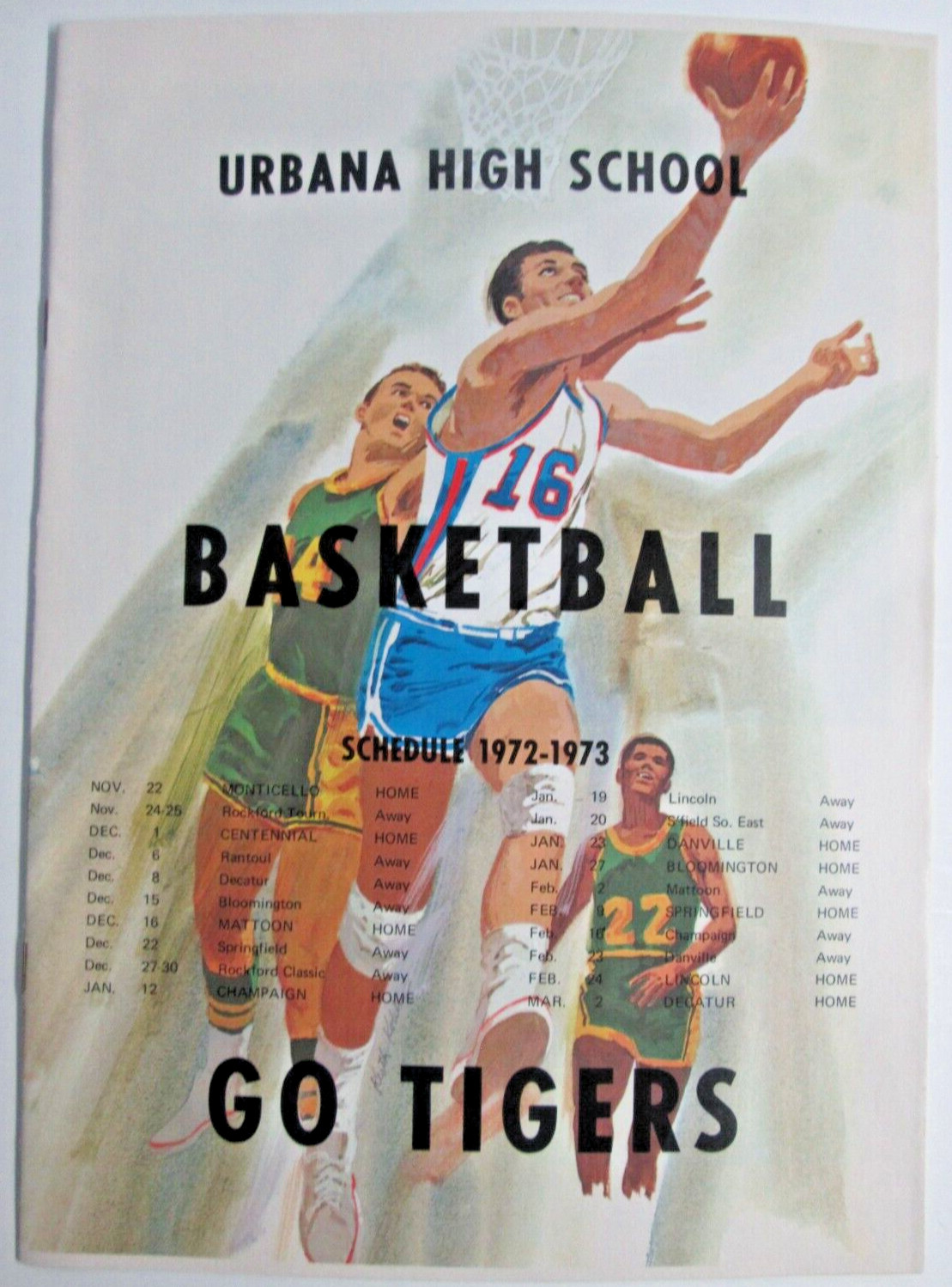 1972-1973 Urbana Illinois High School Basketball Program Unused