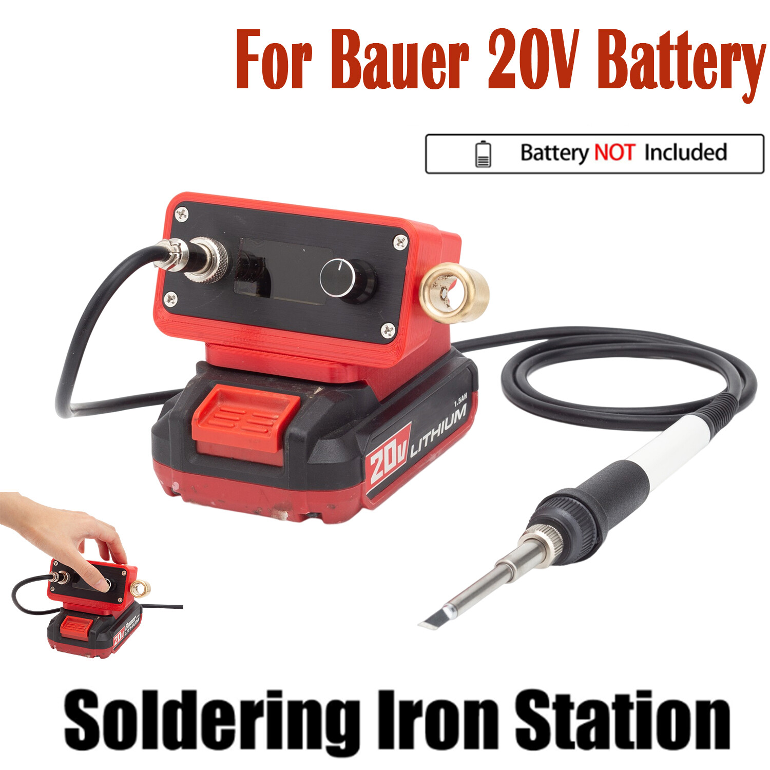 Cordless Soldering Iron Station For Bauer 20V Lithium Battery DIY Rework Welding
