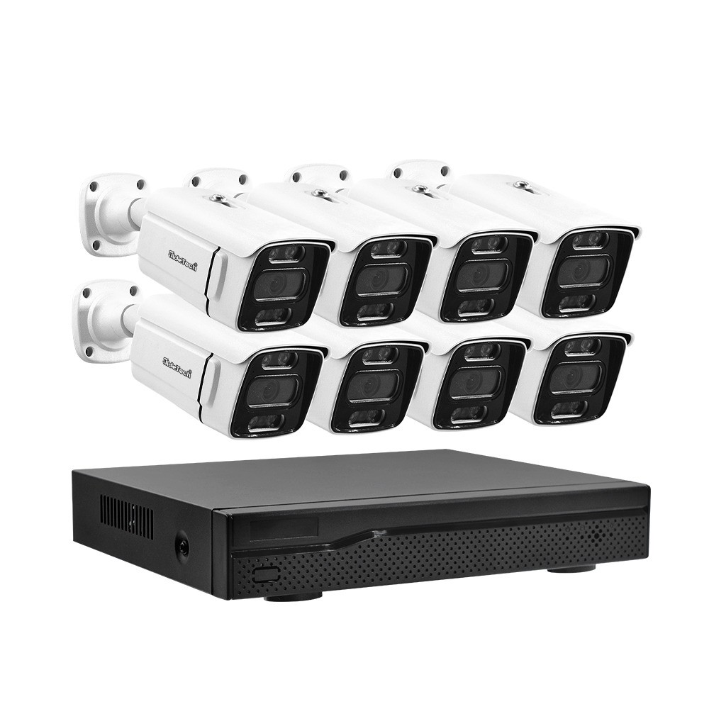 JideTech 8CH 5MP PoE Security Camera System Human Detection Outdoor IP66 Audio