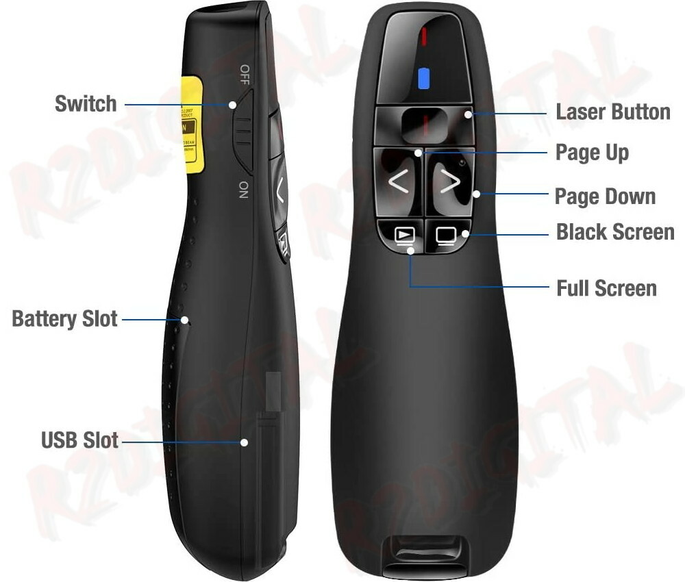 WIRELESS LASER POINTER PC REMOTE CONTROL PPT/Keynote/Prices/OpenOffice/Windows/Mac