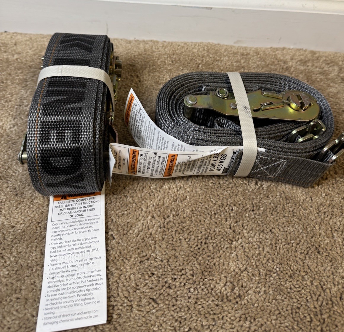 NEW Lot Of 2 Kinedyne P/N 811 Ratchet Tie Down Straps 2” Heavy Duty Polyester