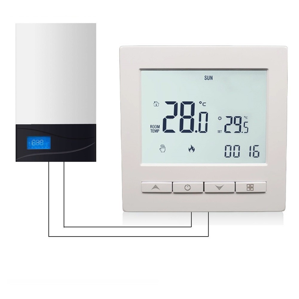 Smart Touch Screen Thermostat for Room and Floor Heating with Scheduling