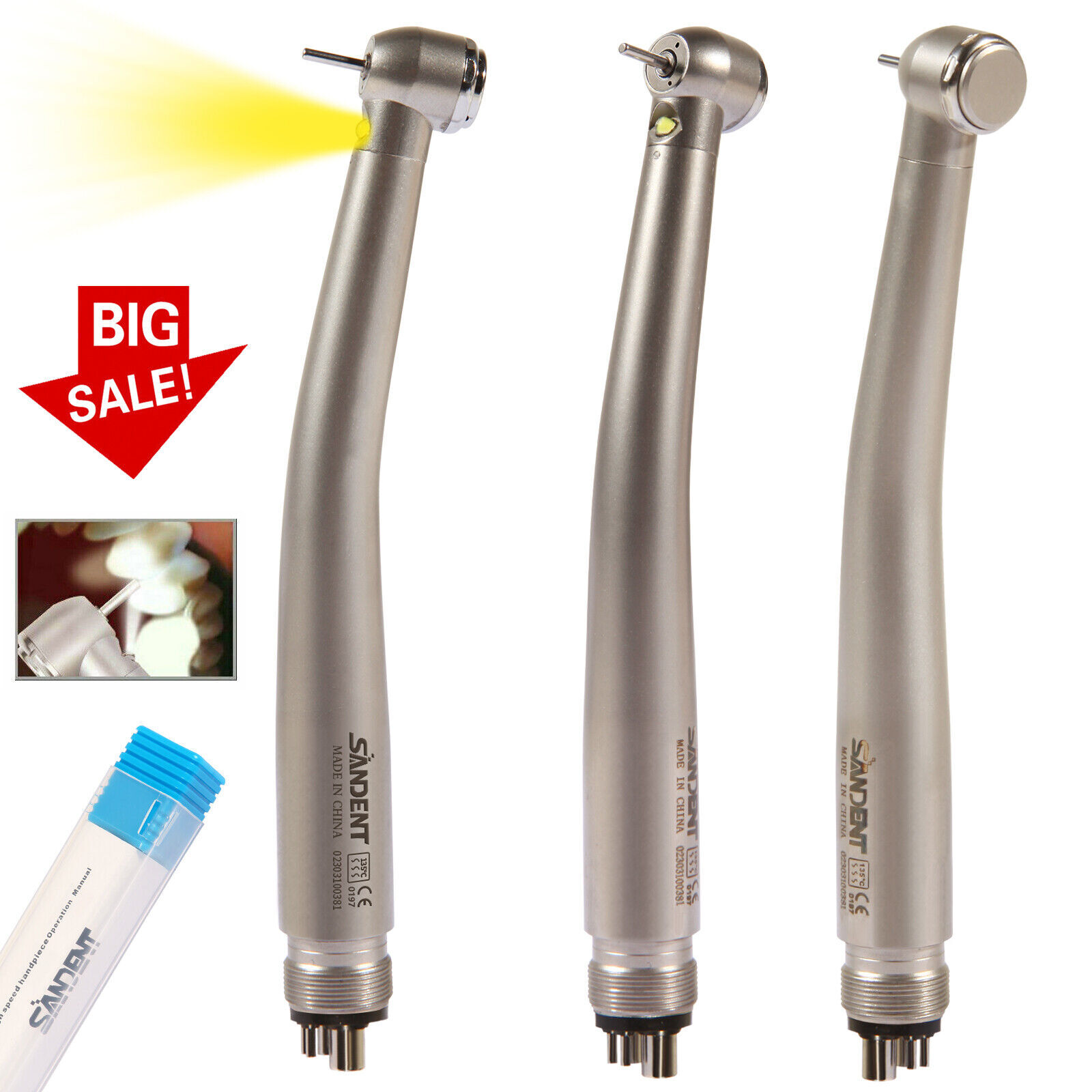 KAVO Style Dental LED Fiber Optic High Speed Handpiece 3 Spray 4 hole