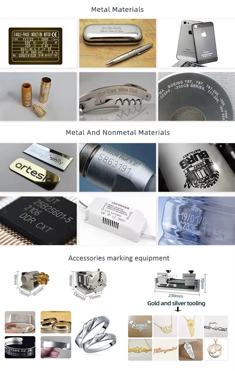 50W Industrial Fiber Laser Marker Heavy Mold Surface Batch Code Etching Gear