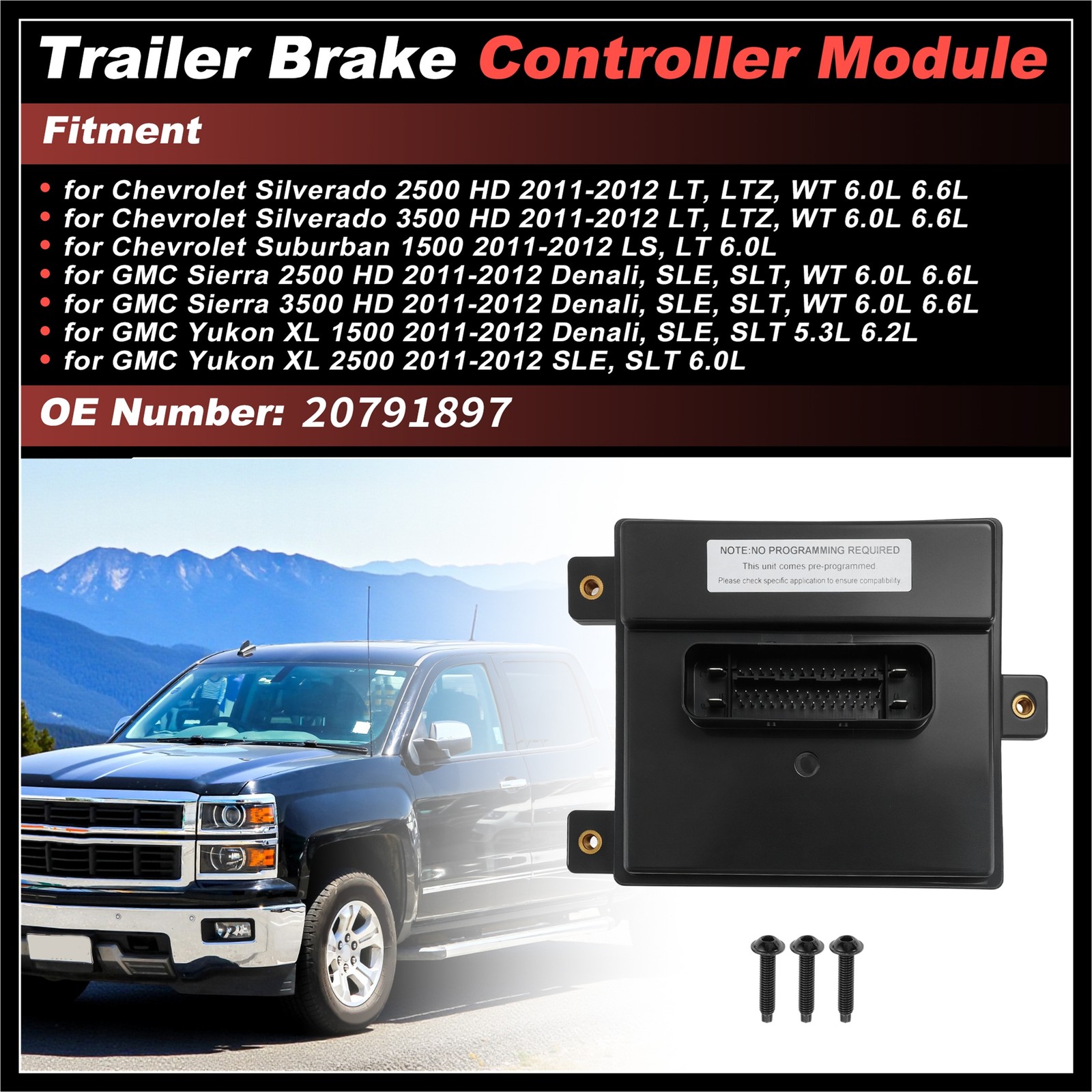 20791897 Trailer Brake Controller Module Fit for Chevrolet Silverado for GMC