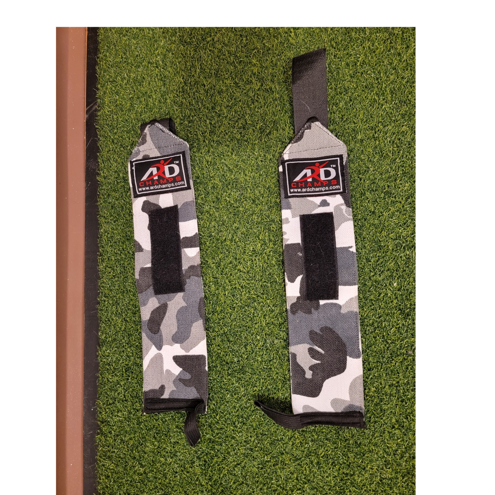 ARD CHAMPS Wrist Wraps 2-Pack Weight Lifting Camouflage Hook & Loop Gray