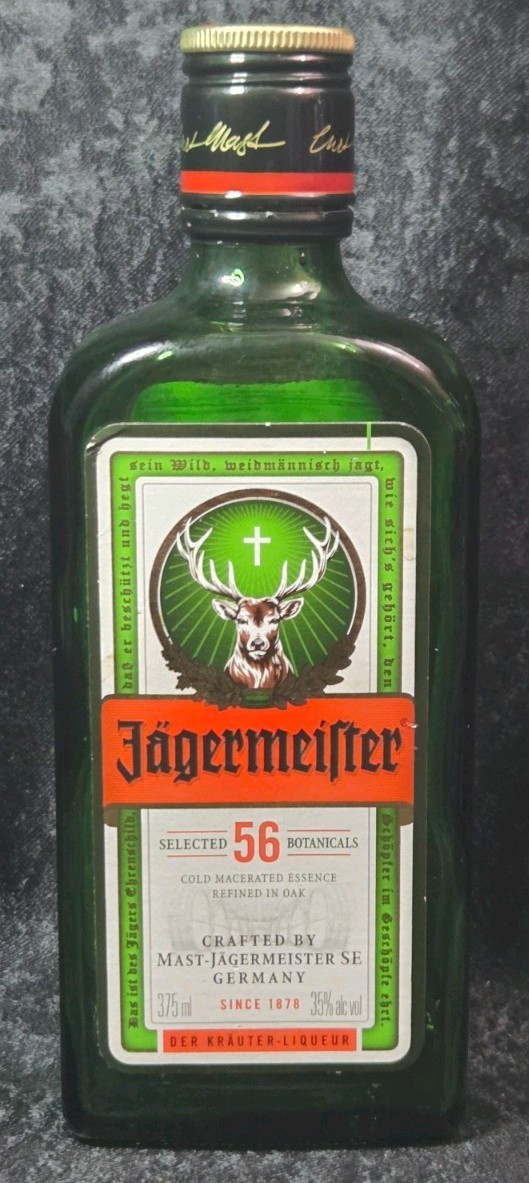 Jagermeister Empty Bottle 375ml Rinsed Green Glass with Cap