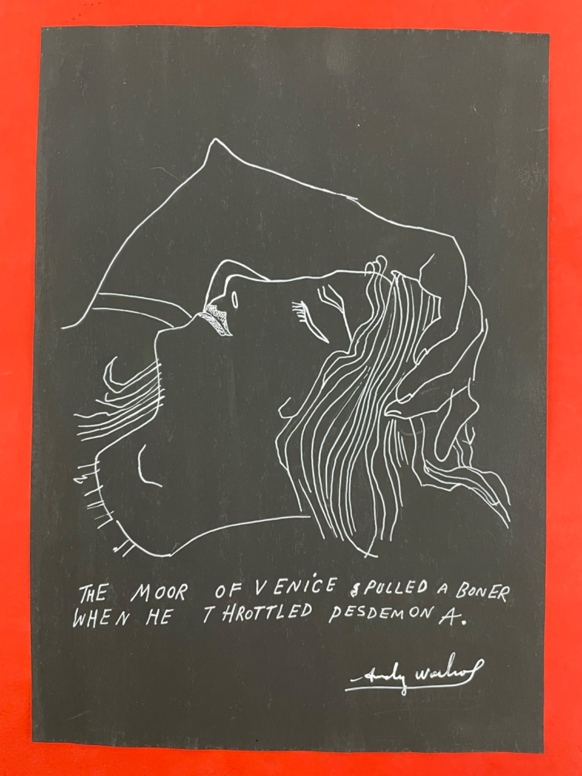 Andy warhol Drawing on paper (Handmade) signed and stamped
