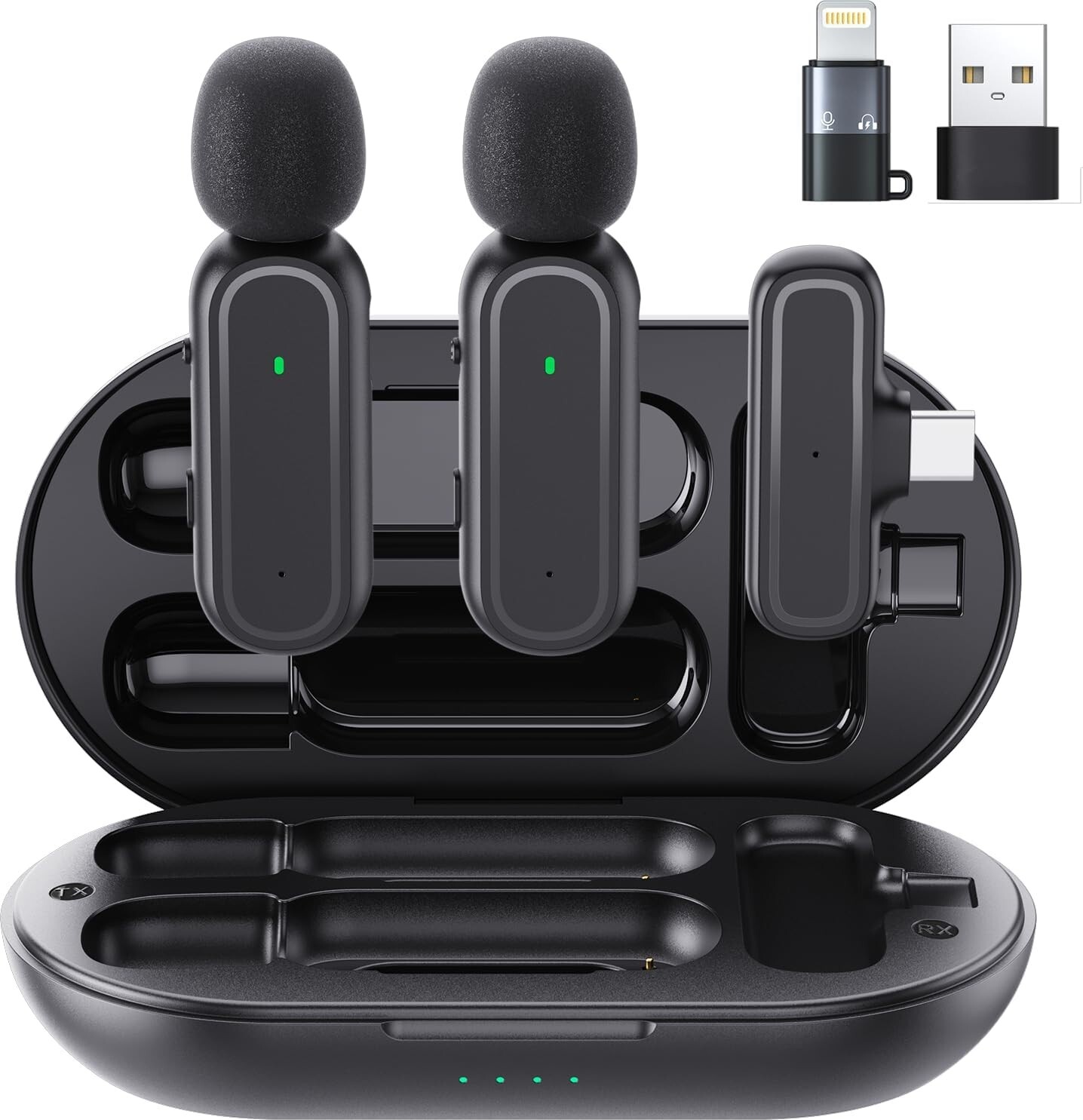 Professional Wireless Lavalier Mic for iPhone iPad Android PC Including Adapter
