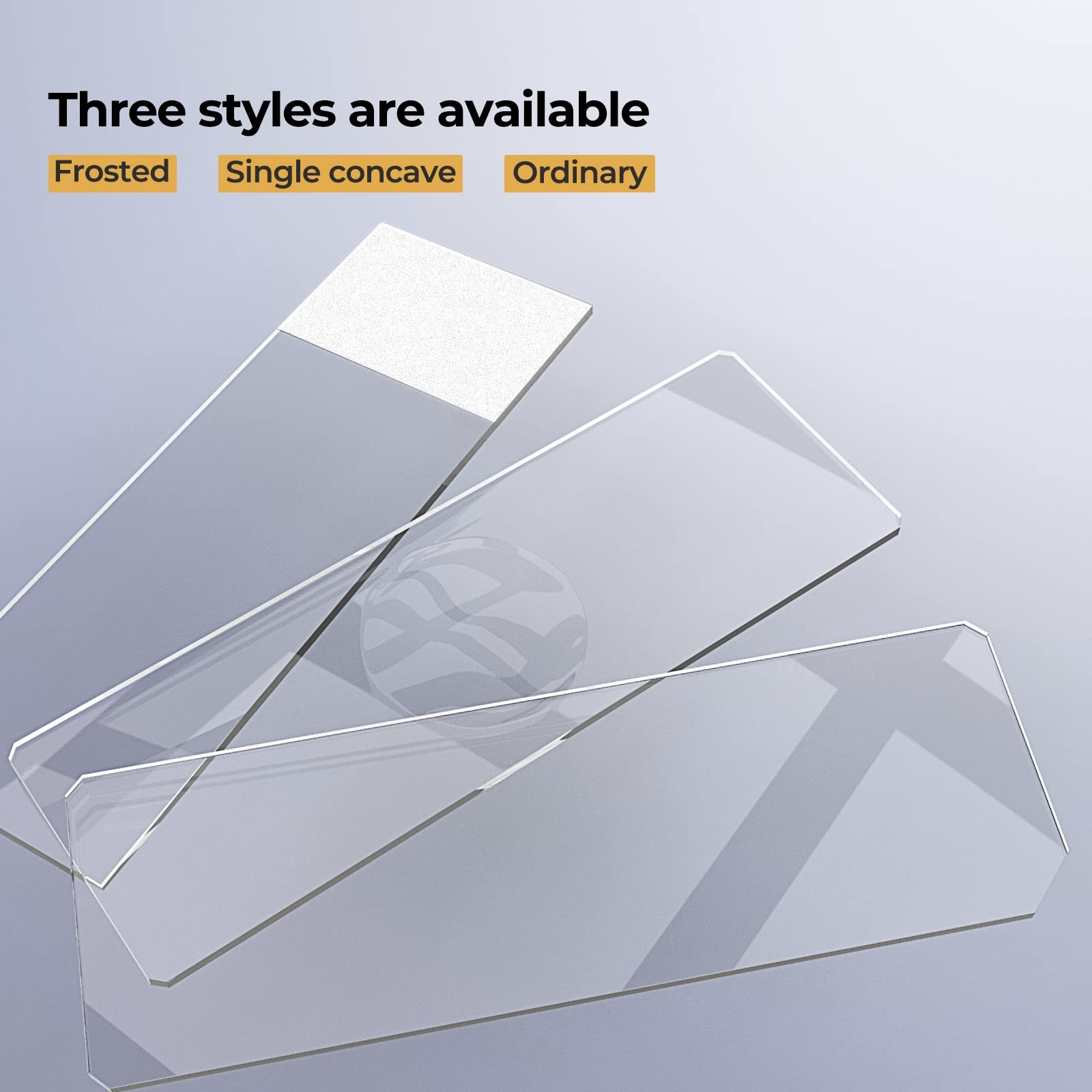 Vabiooth Rounded Edge Microscope Slides Kit, 50 Pcs Pre-Cleaned Blank Clear