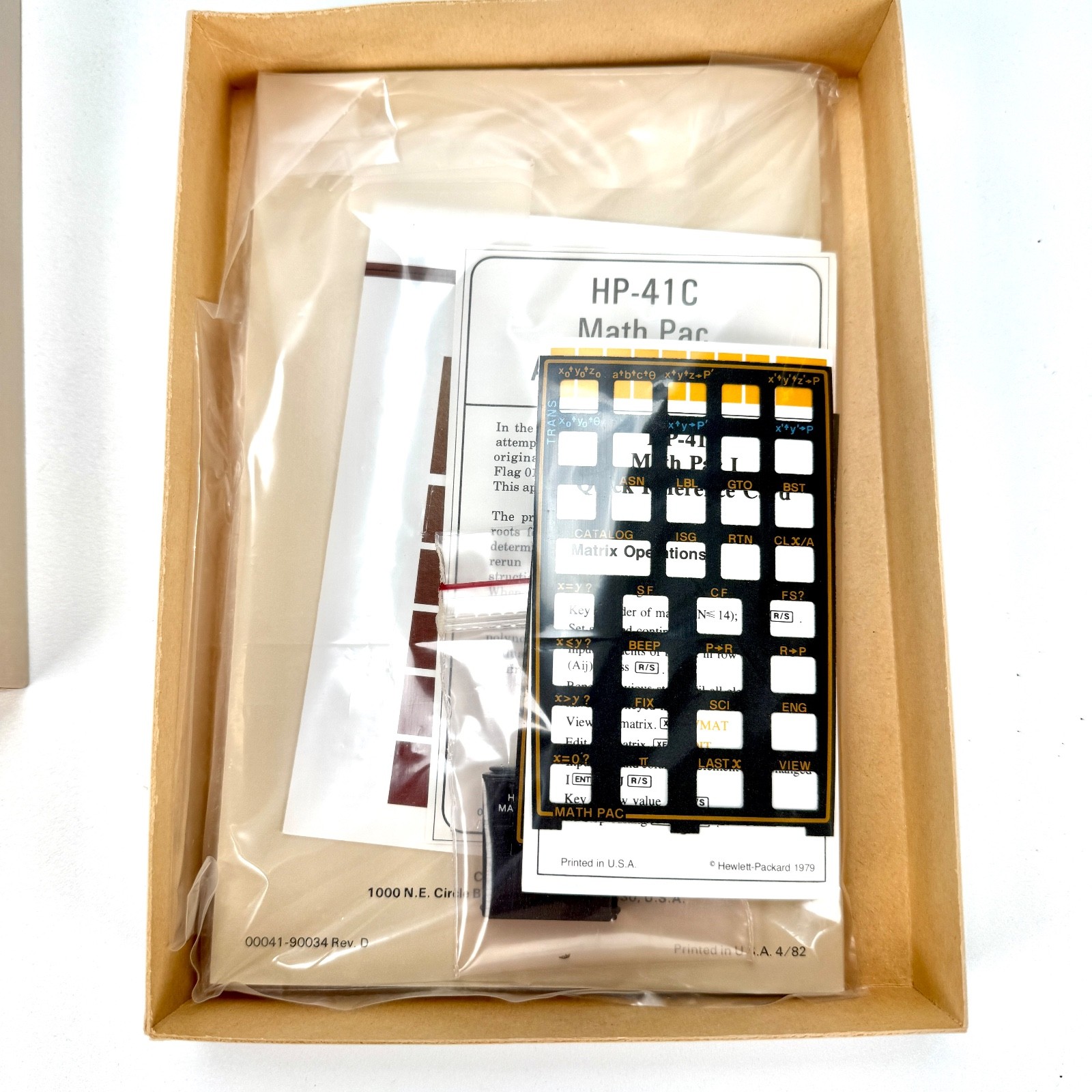 HP-41C Application Pac Mathematics 00041-15003 for Vintage Calculator Software