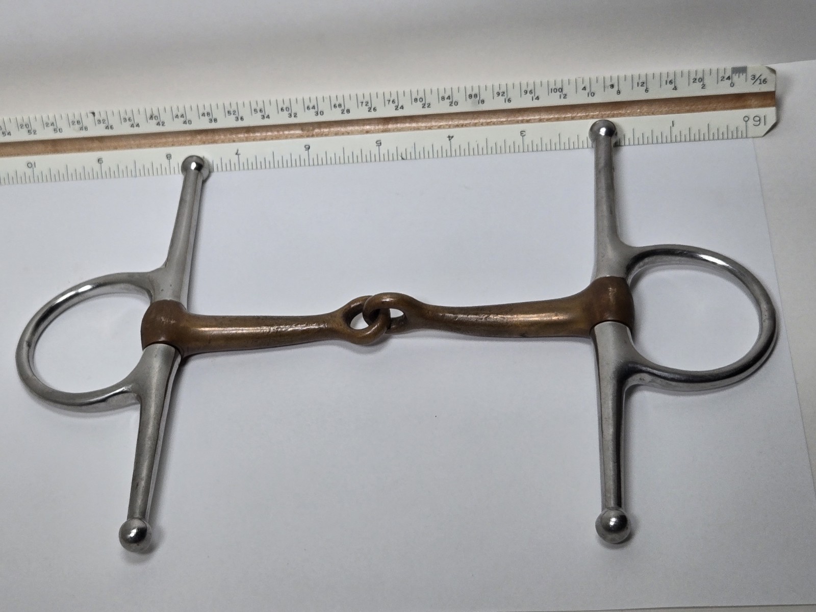 Used Full 6 1/2 Cheek Snaffle Bit Checopper Mouth Bit