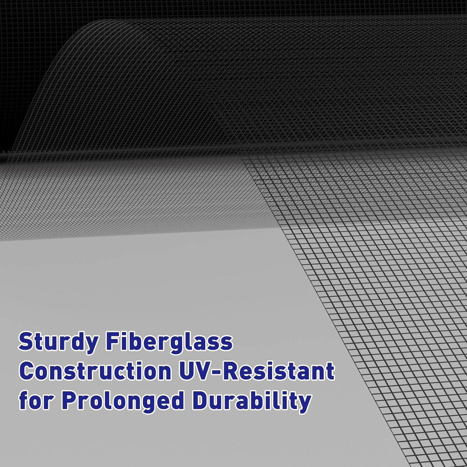Window Screen Replacement Mesh 48"W X 99"L - DIY Adjustable Polyester Pet Proof