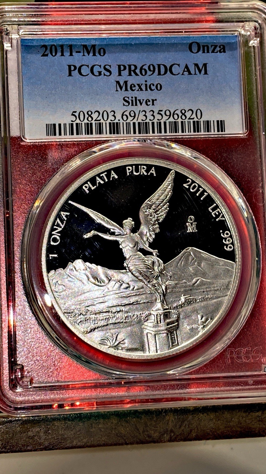 2011 Mo Mexico Libertad Winged Victory Silver 1 Onza Proof PF 69 Deep Cameo