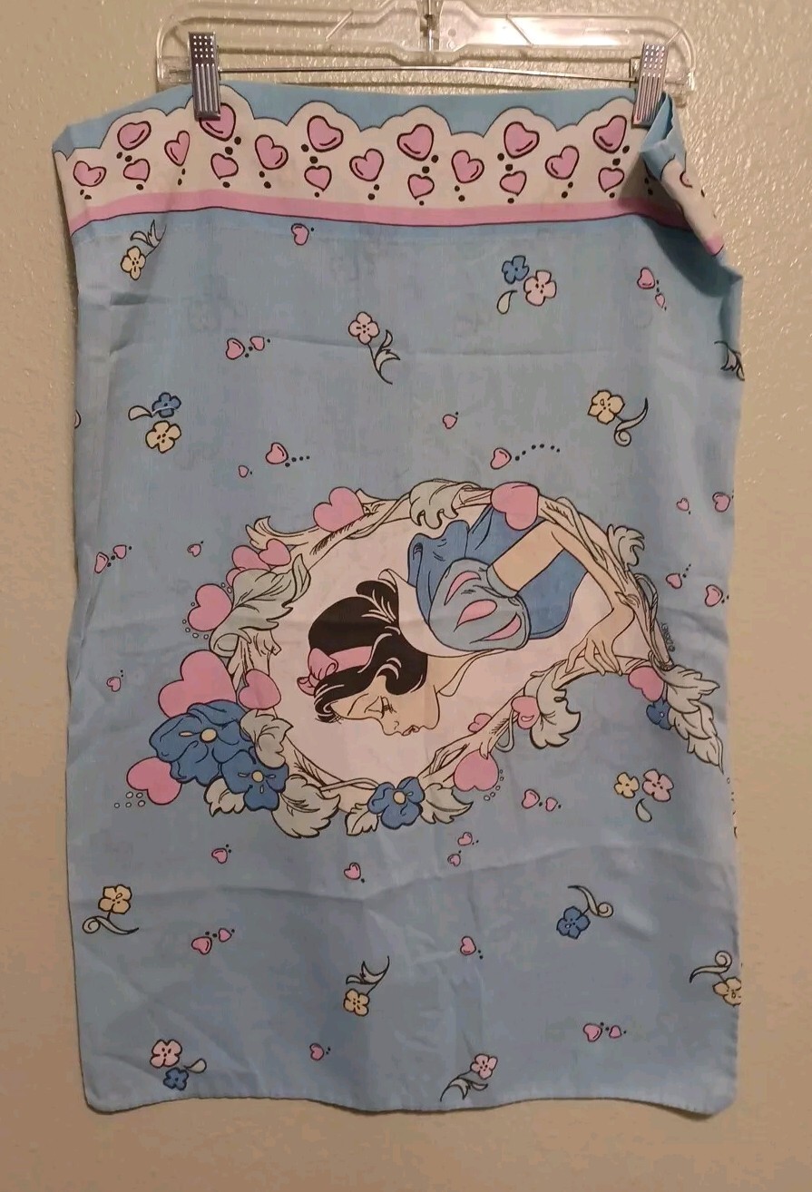 Vintage Disney Snow White   double-sided  pillowcase Princess used As-Is