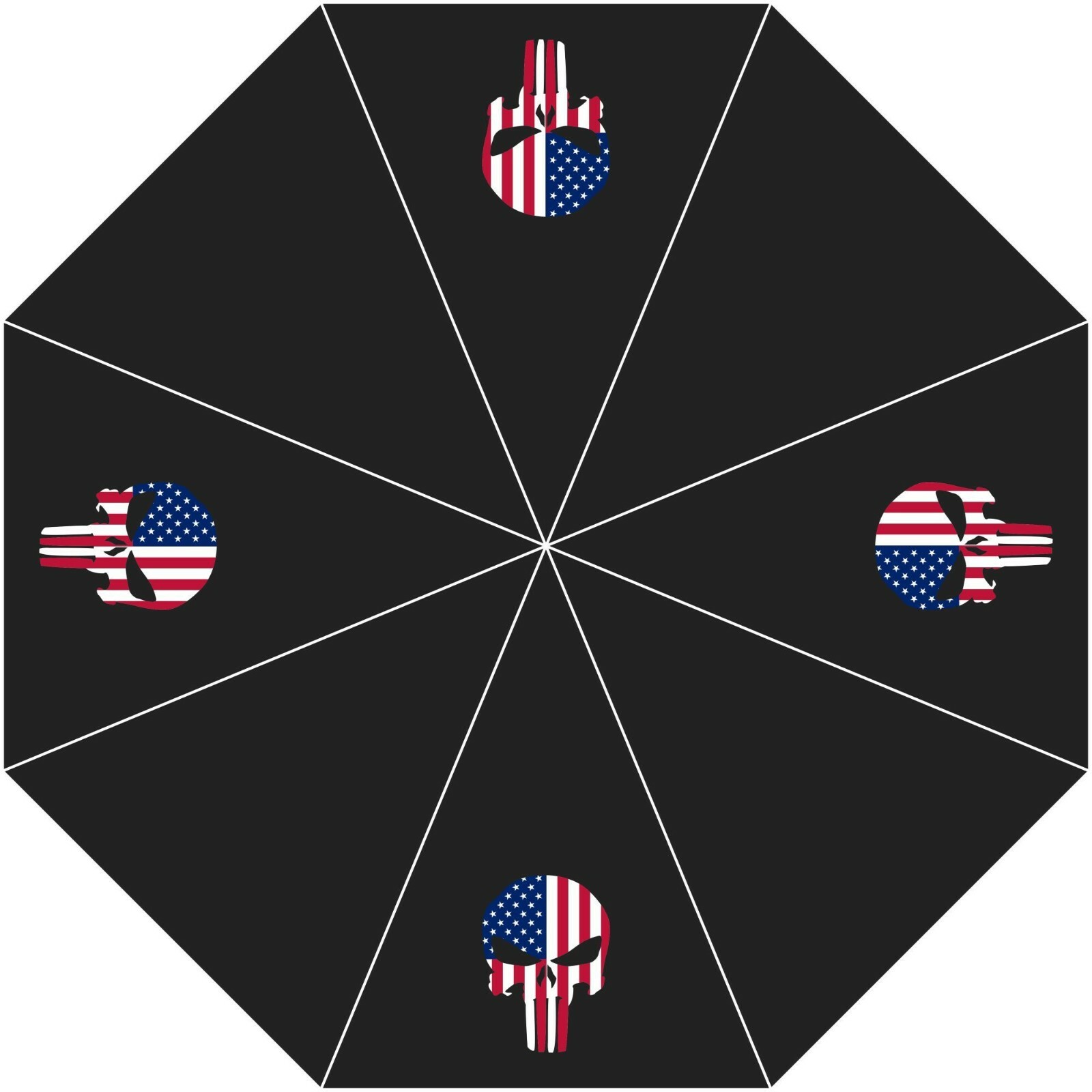 American Patriot USA Punisher Skull Stars & Stripes 36 Inch Golf Umbrella U.S.A.