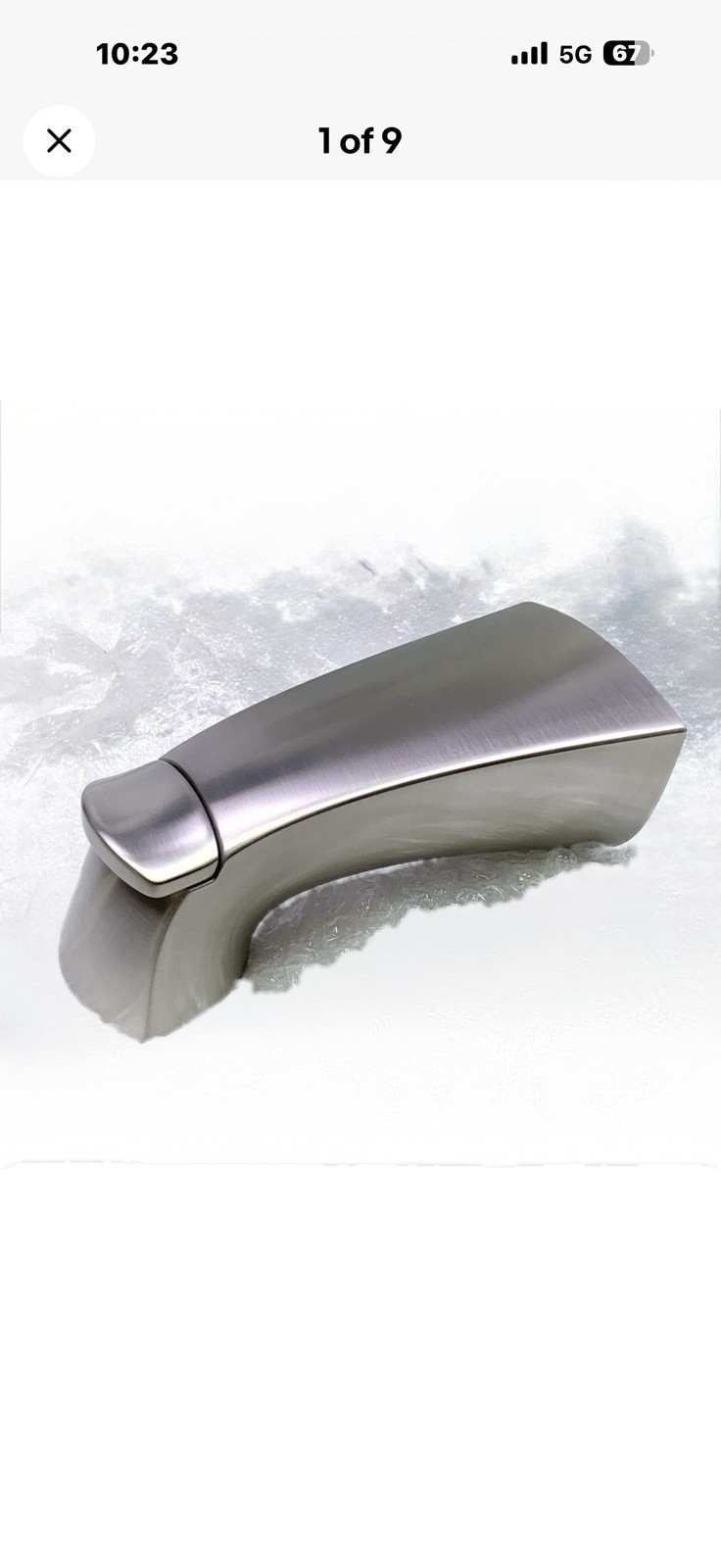 KOHLER K-23940-BN Luxstone Modern Tub Spout, Vibrant Brushed Nickel Solid Metal