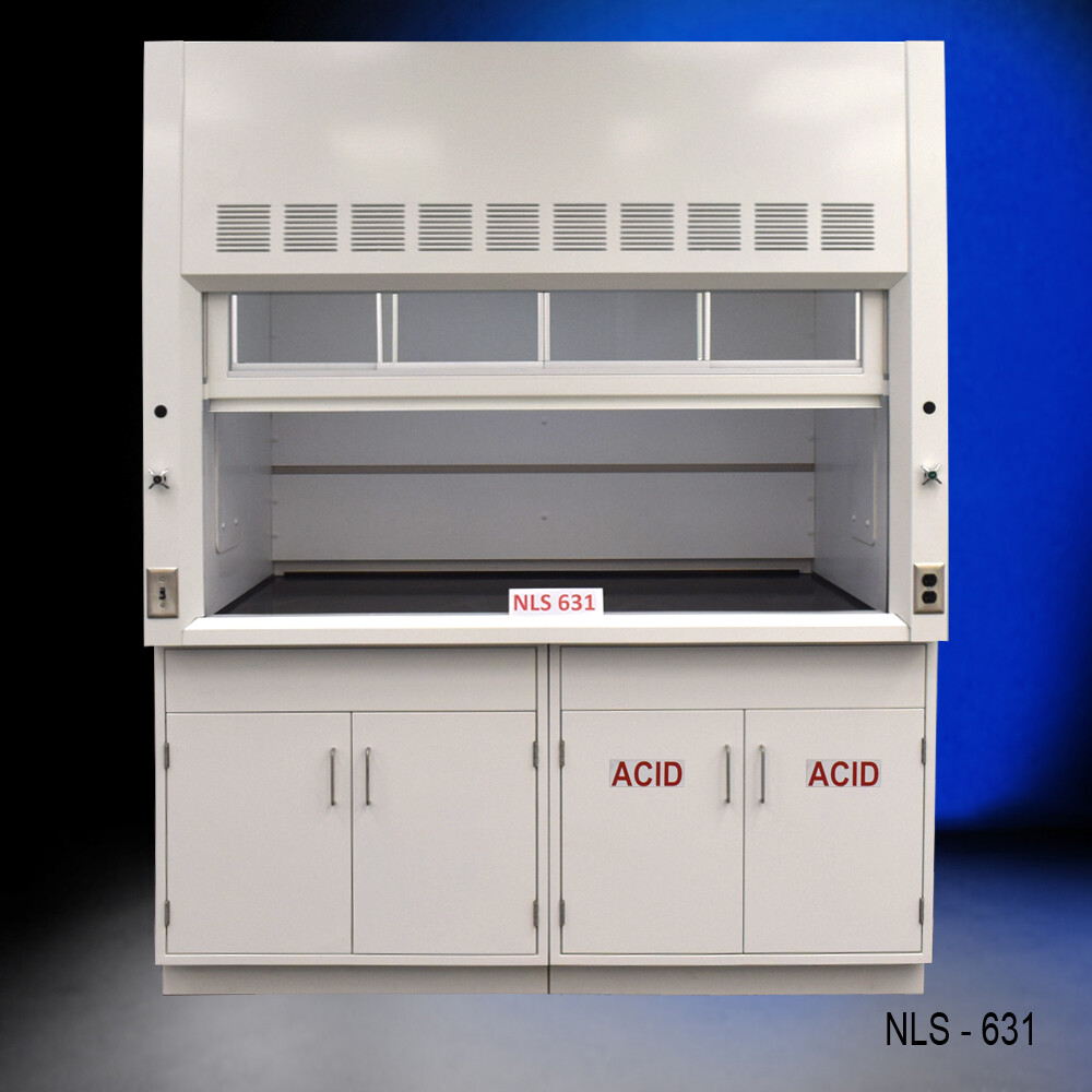 6' x 4'  Fume Hood w/ Chemical Storage: ACID & General / Fisher American /E2-674