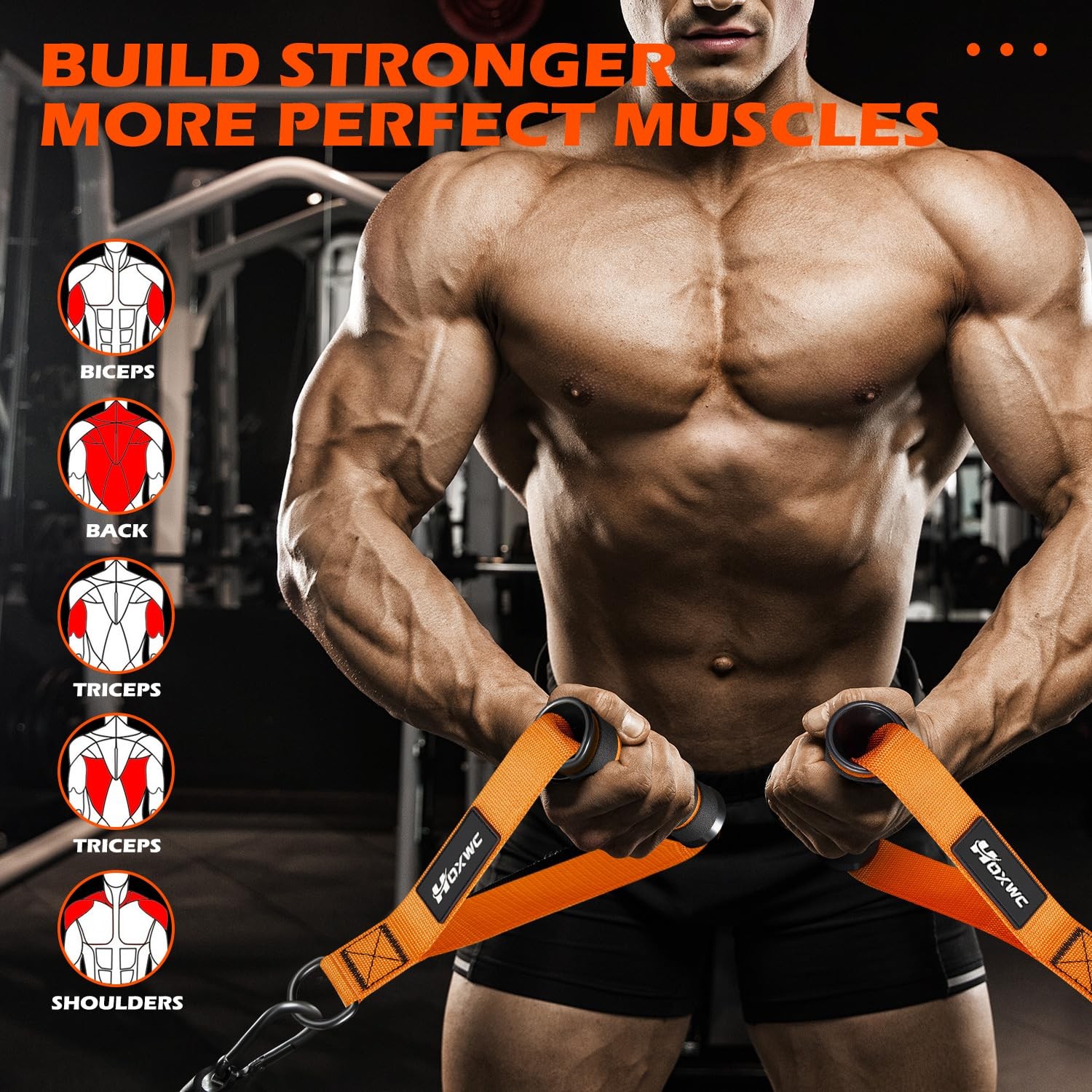HOXWC Cable Handles Gym Equipment, Heavy Duty Resistance Band 1-Orange