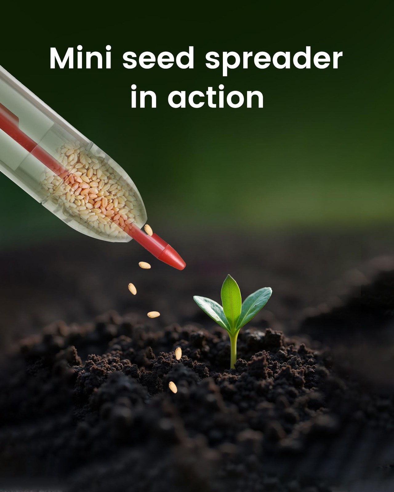 Mini Seed Spreader Set, Planter Tool for Small Seed, Red & Green & Black