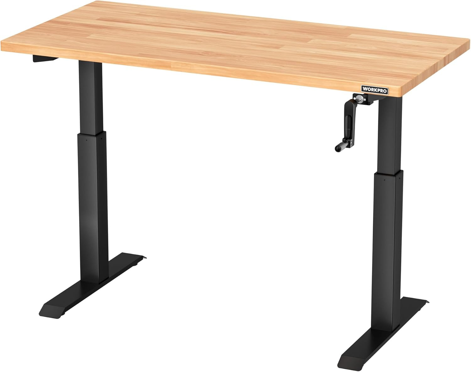 WORKPRO Adjustable Workbench with Crank Handle, 47.2" X 23.6" Rubber Wood Workta