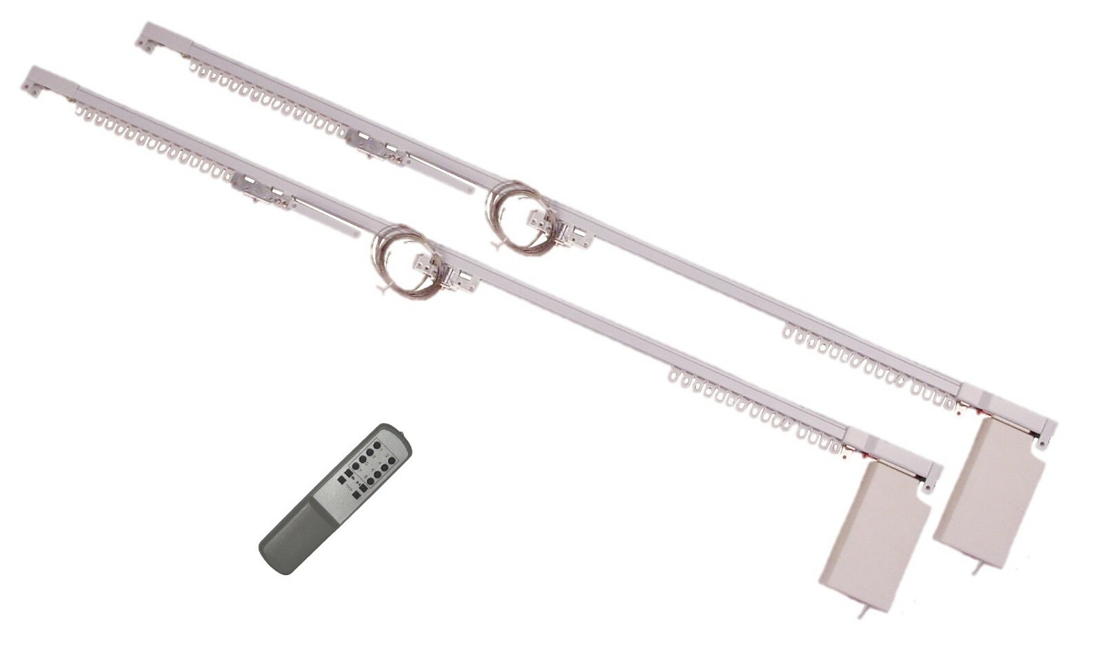 16ft Remote Controlled automatic Electric Dual Tracks for both sheer and drapes