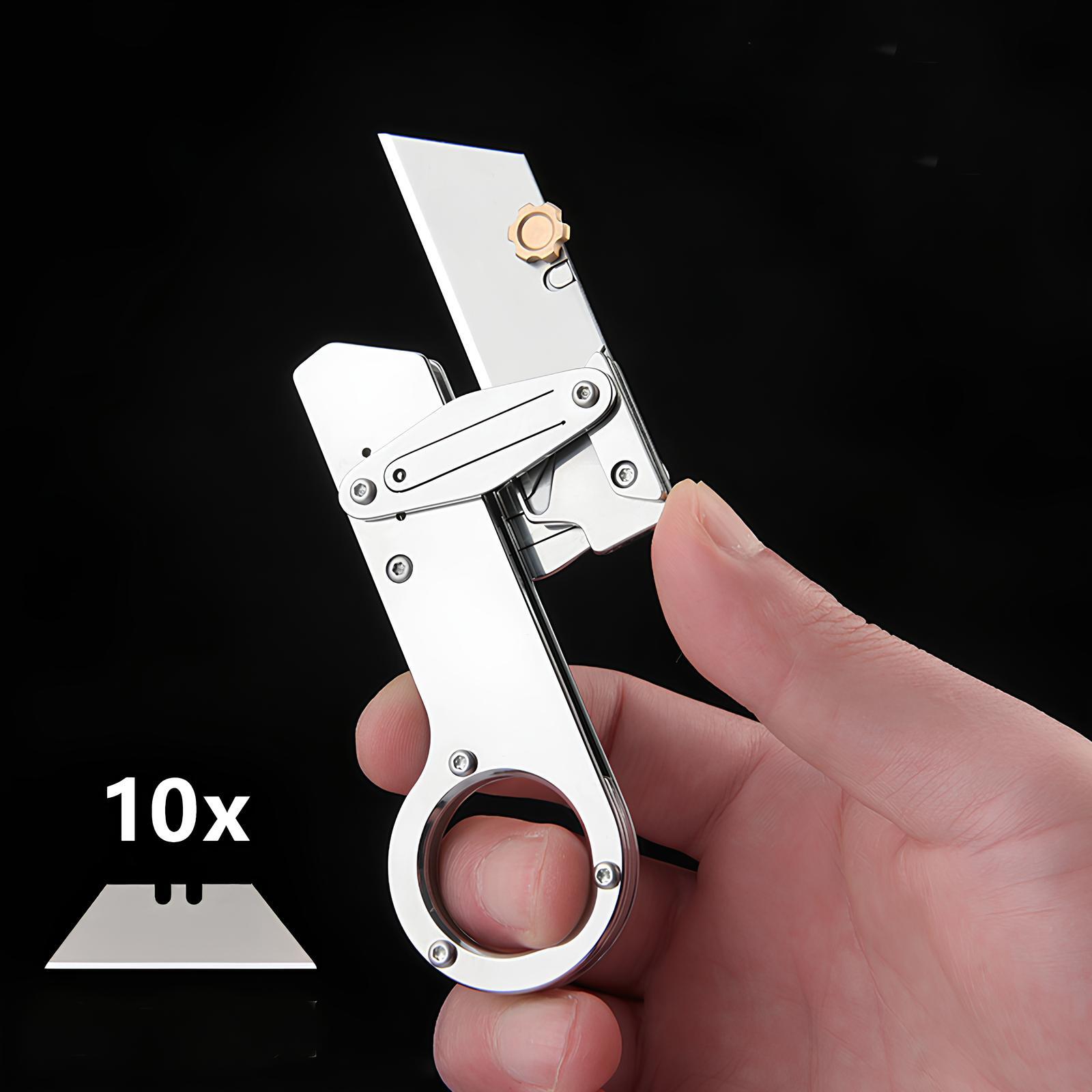Premium Folding Utility Knife With Steel Handle Light Weight EDC Tool