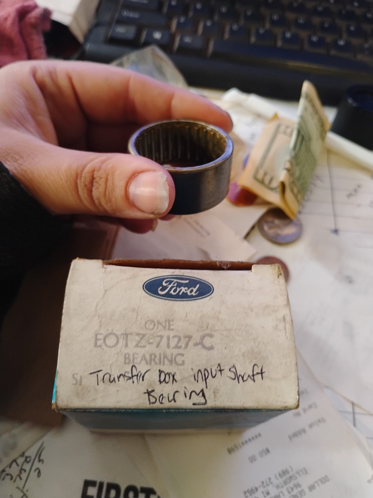 OEM FORD 1980 WARNER TRANSFER CASE "BEARING" (FRONT OUTPUT) REAR, E0TZ-7127-C
