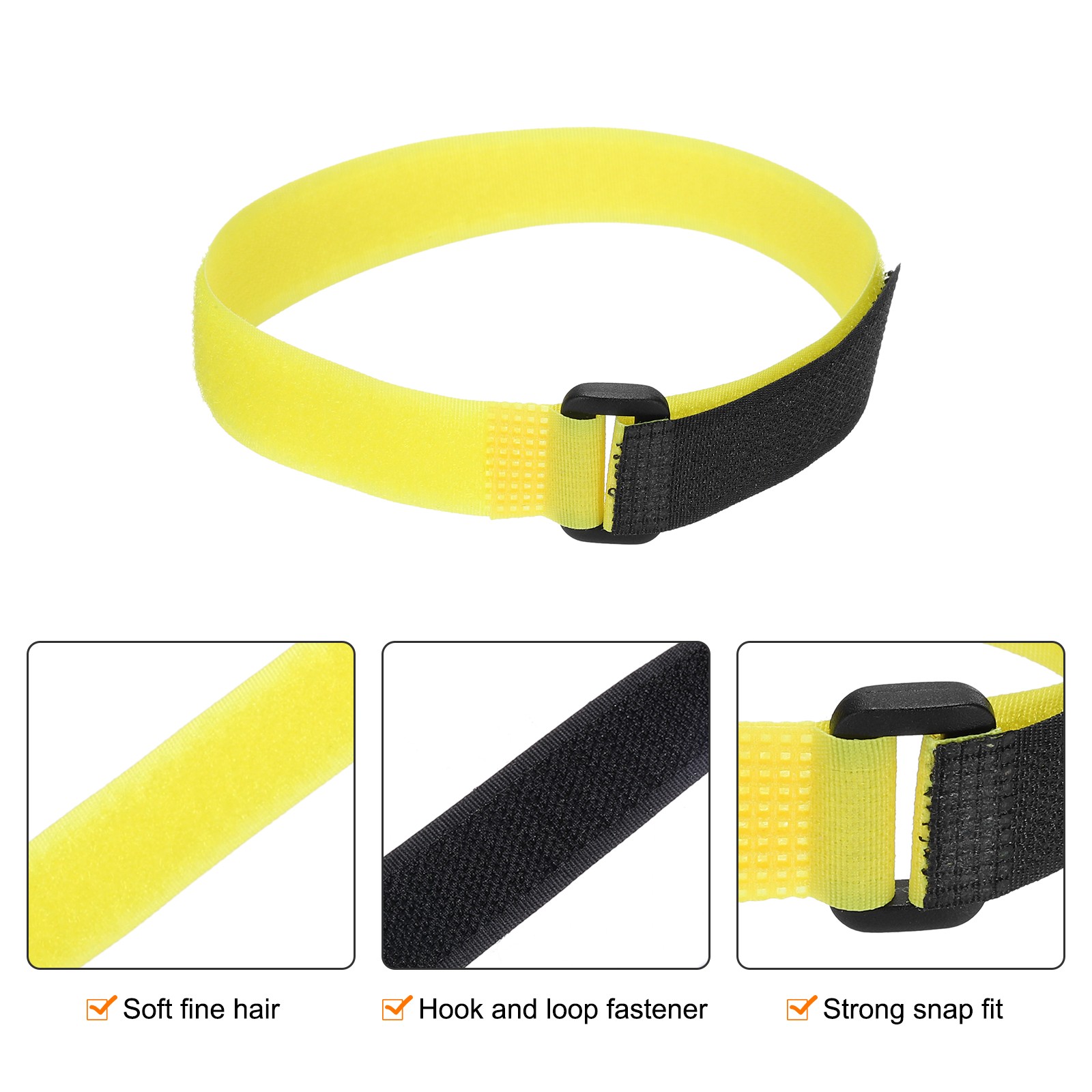5Pcs Battery Tie Down Straps,0.8x16" Yellow Nylon Hold Down Hook Loop Strap