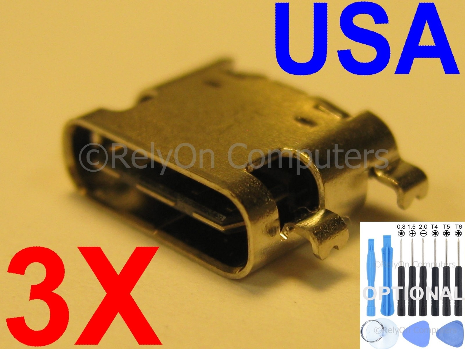 3x Lot of ZTE ZMAX PRO Z981 Type-C Micro USB Charging Port for Charger Sync USA
