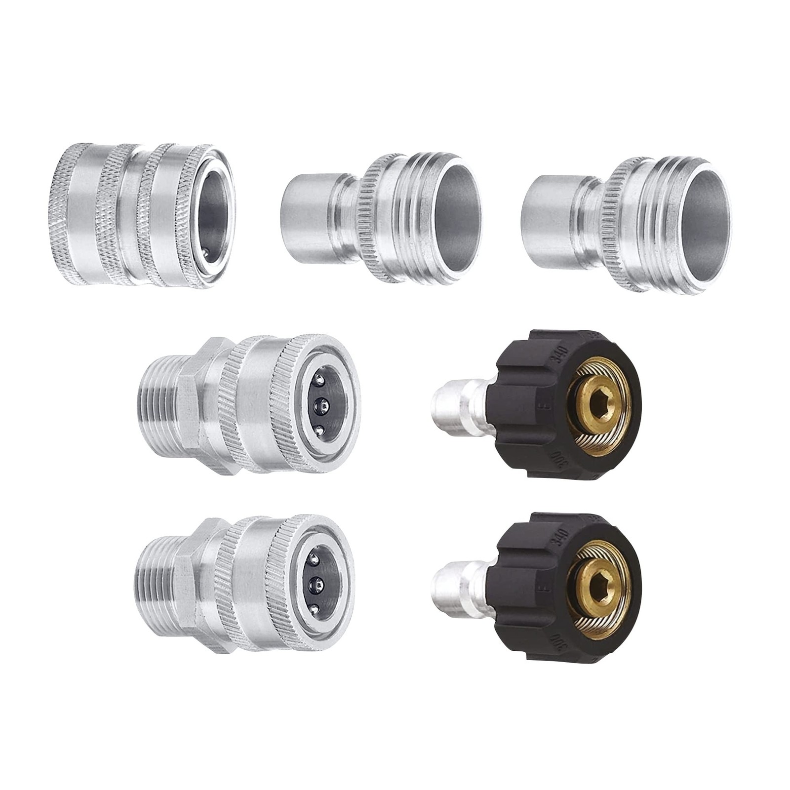 MTM Hydro Stainless Steel Pressure Washer 7-Piece Hose Adapter Kit for use wi...