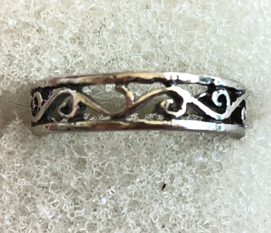 Wind Filigree Toe Ring Genuine Solid .925 Sterling Silver Adjustable