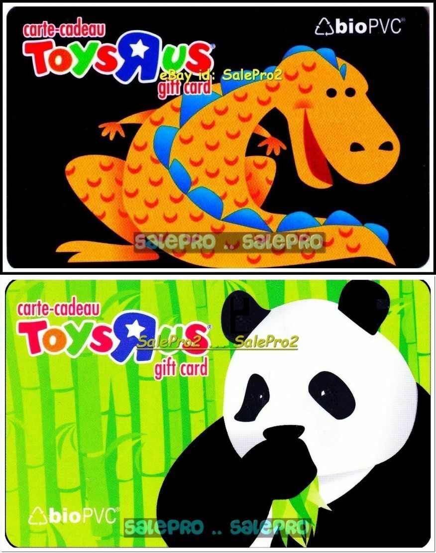 2x TOYSRUS 2010 DRAGON BIOPVC BLACK BEAR HAVING LUNCH COLLECTIBLE GIFT CARD LOT