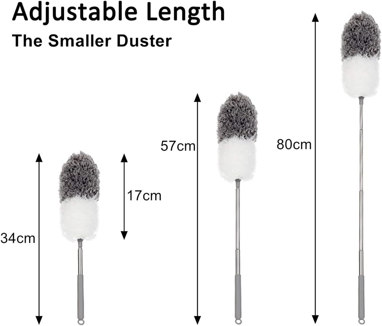Microfiber Feather Duster with Extendable Pole Bendable Head Ceiling Cleaning