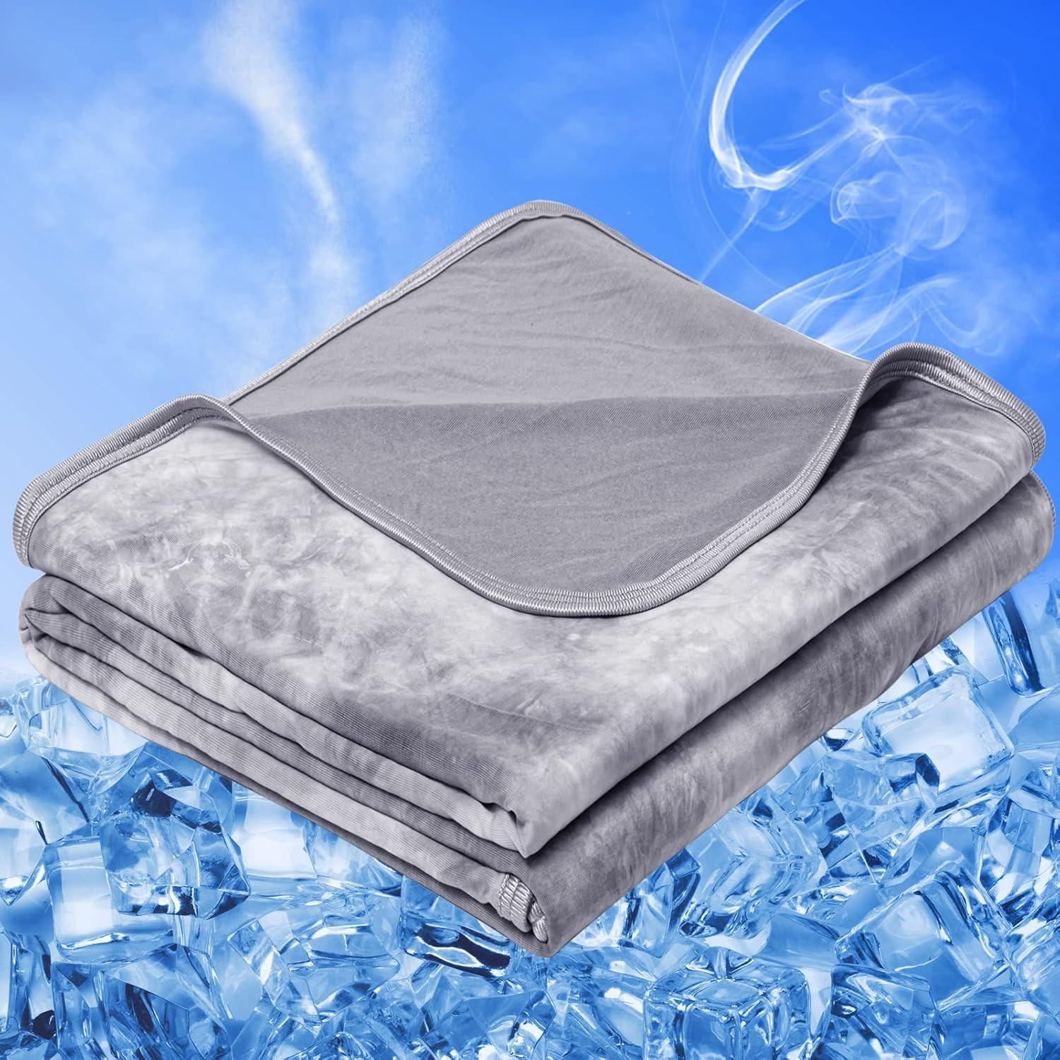 Cooling Blanket Queen Size (90"X90"), Cooling Blankets for Hot Sleepers, Absorbs