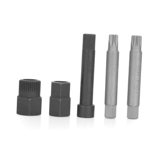 27261 Alternator Decoupler Pulley Tool Kit, 5 Piece, Pulley Sockets and Shaft
