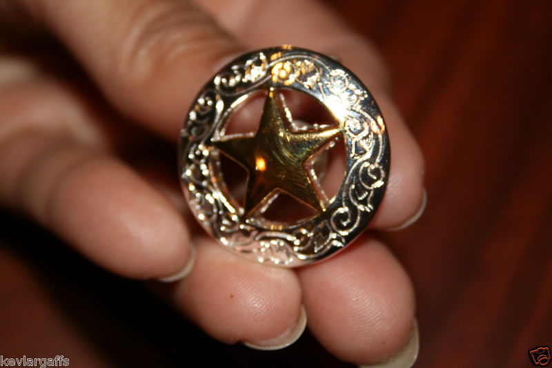 Gold star on circle Concho-1.1/4"