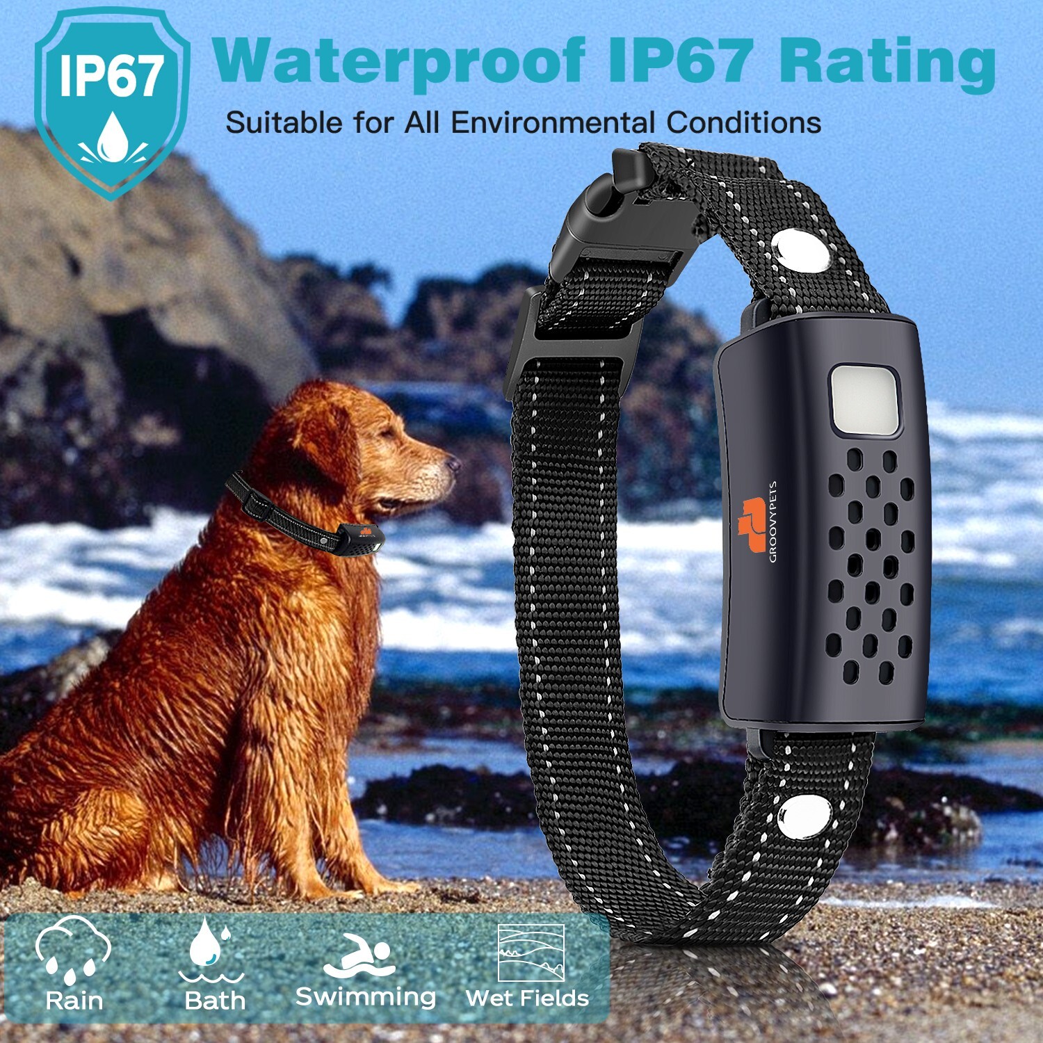 Color LCD 1100 Yd Remote Dog Training Shock Collar for Small Medium Large Dogs