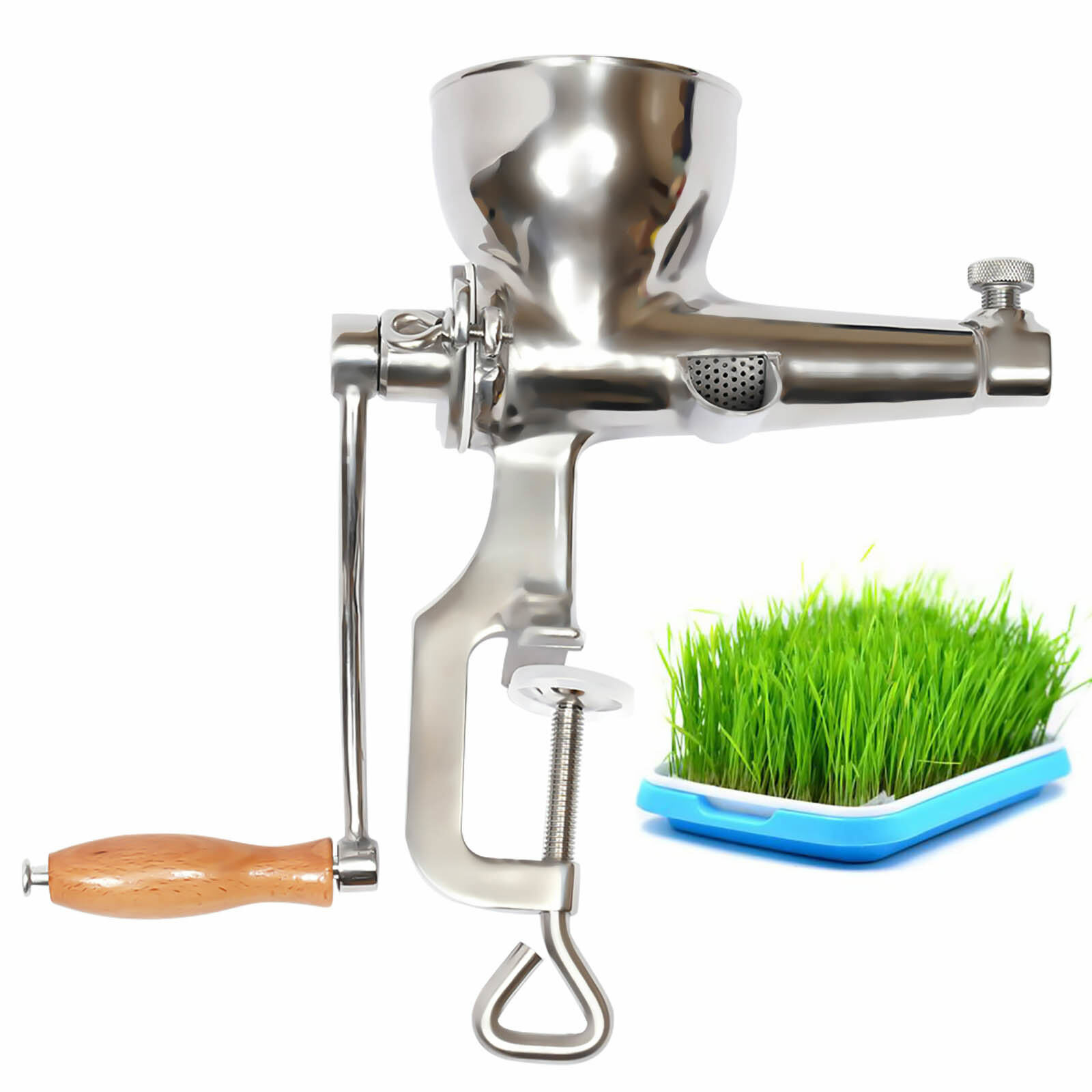 Manual Wheatgrass Juicer Hand Press Wheat Grass Fruit Juicing Extractor Silver