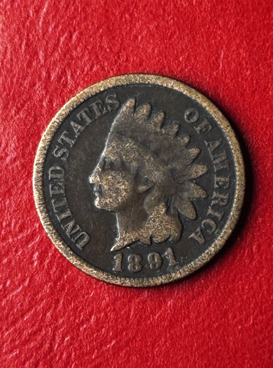 1891 Indian Head Penny Very Good Nice Date & Detail Exact Coin Imaged #M42