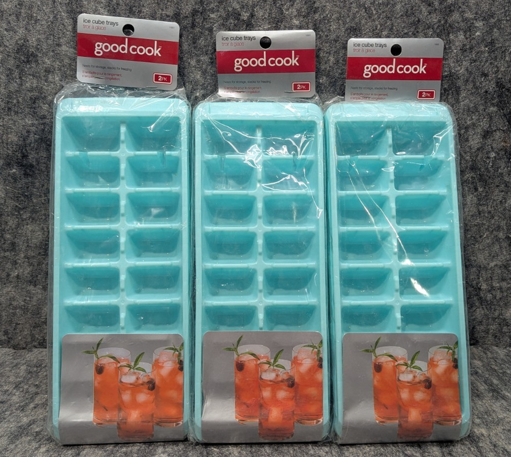 GoodCook Auqa Ice Cube Trays 🔥 Lot of 3 New Packs of 2🔥