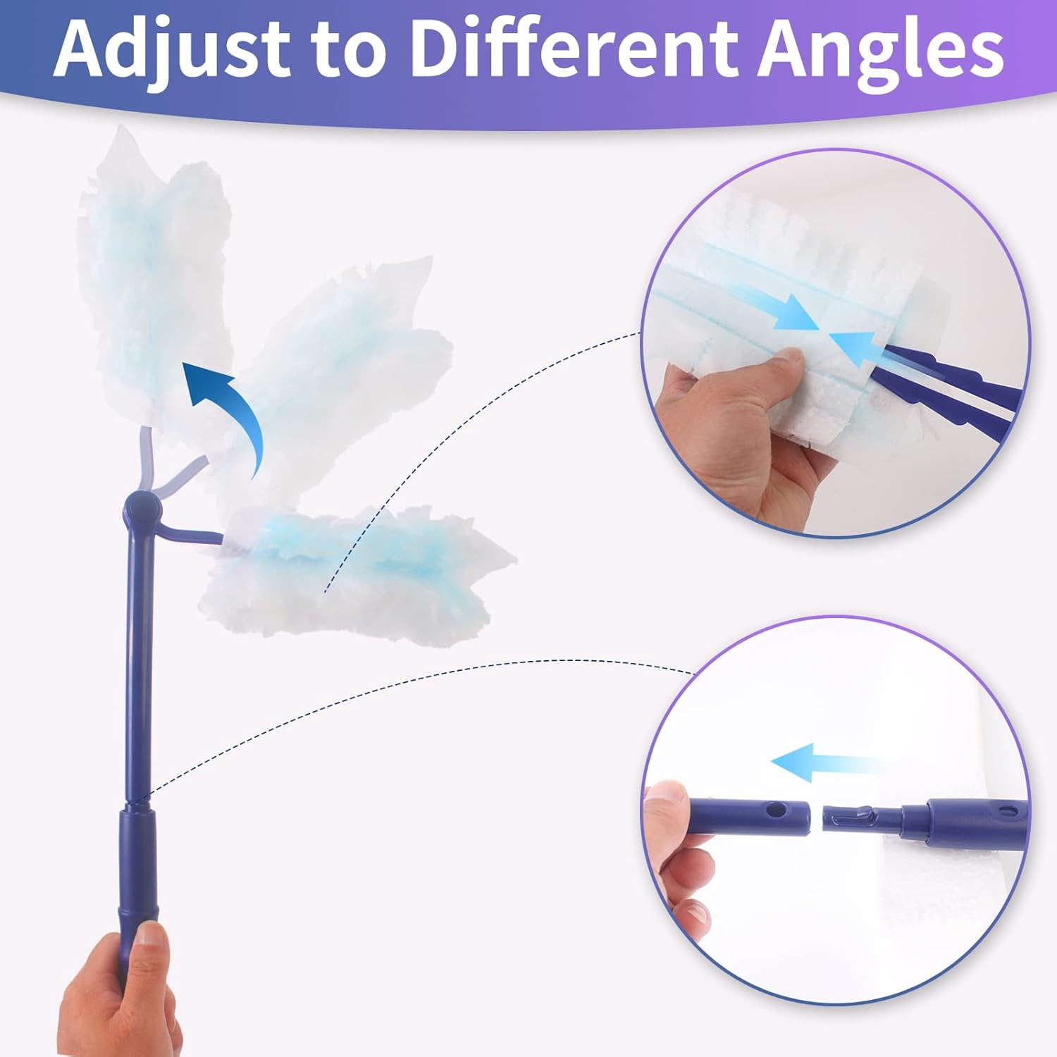 Replacement Duster Handles Compatible with Swiffer Duster Refill, Extended Handl